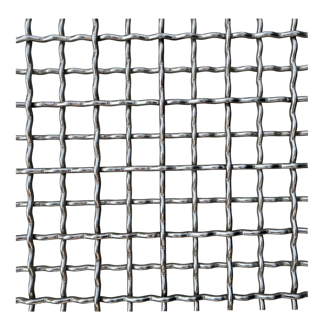 Deep-crimped wire mesh texture providing enhanced stability and structural rigidity for industrial screening applications