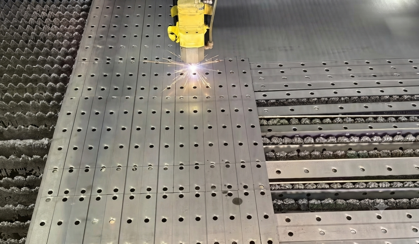 Precision laser cutting services for carbon steel plates and custom metal grating components